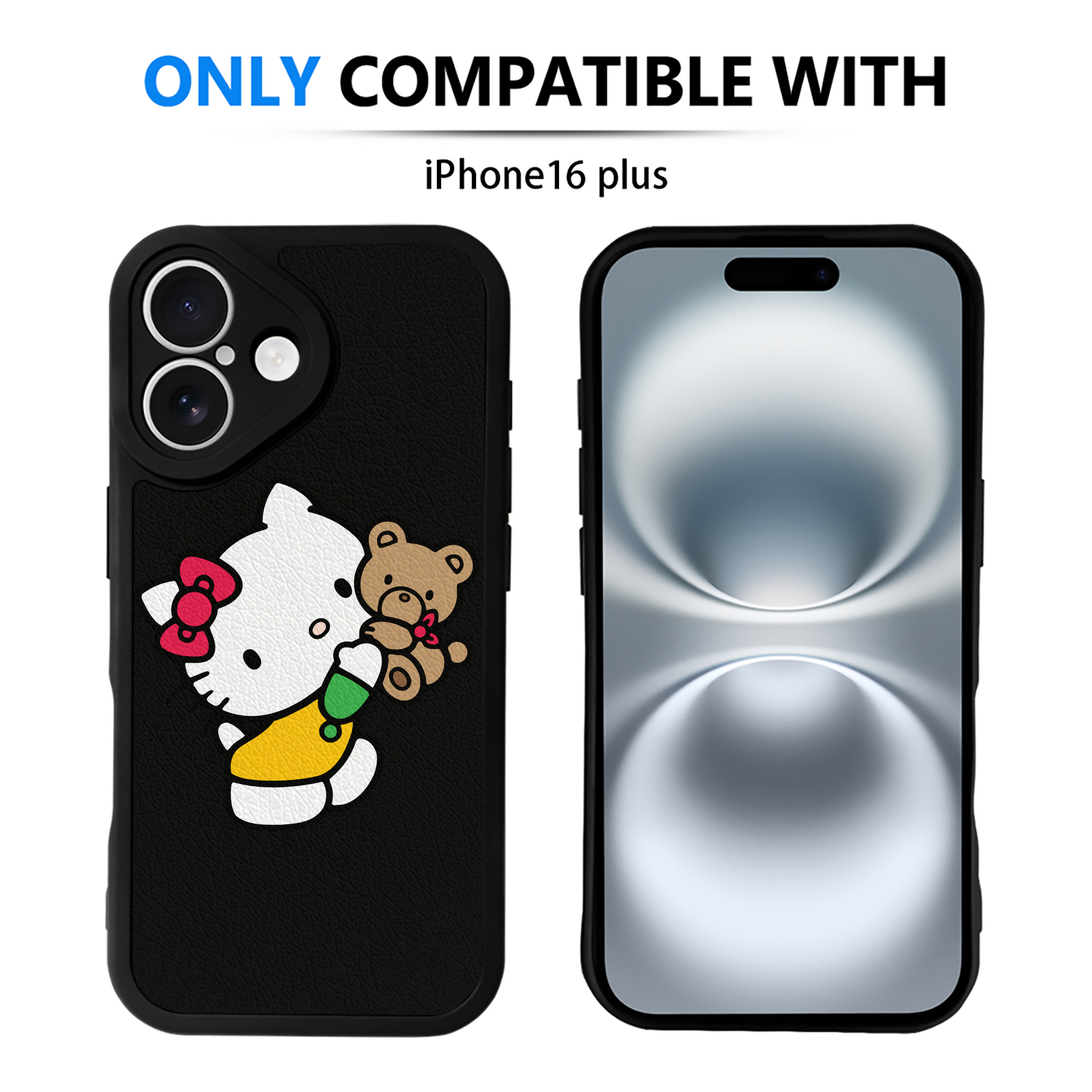 （画像用） Hello Kitty ハローキティ 【iPhone 16シリーズ対応】シリコンスマホケース（レザー調） 材質：シリコン